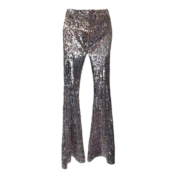 CLUB EXX Pants - Super Sexy Hip Hugger Sequin Bell Bottoms - Size XS